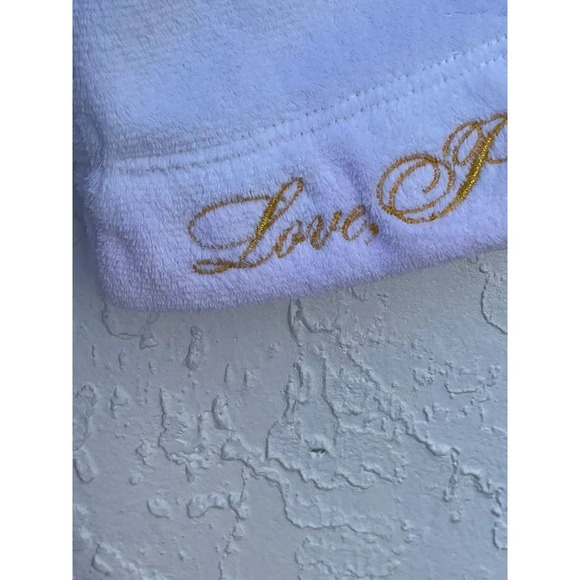 PINK Victorias Secret Womens Hooded Bling Sherpa Robe White Sz M/L - Picture 7 of 11
